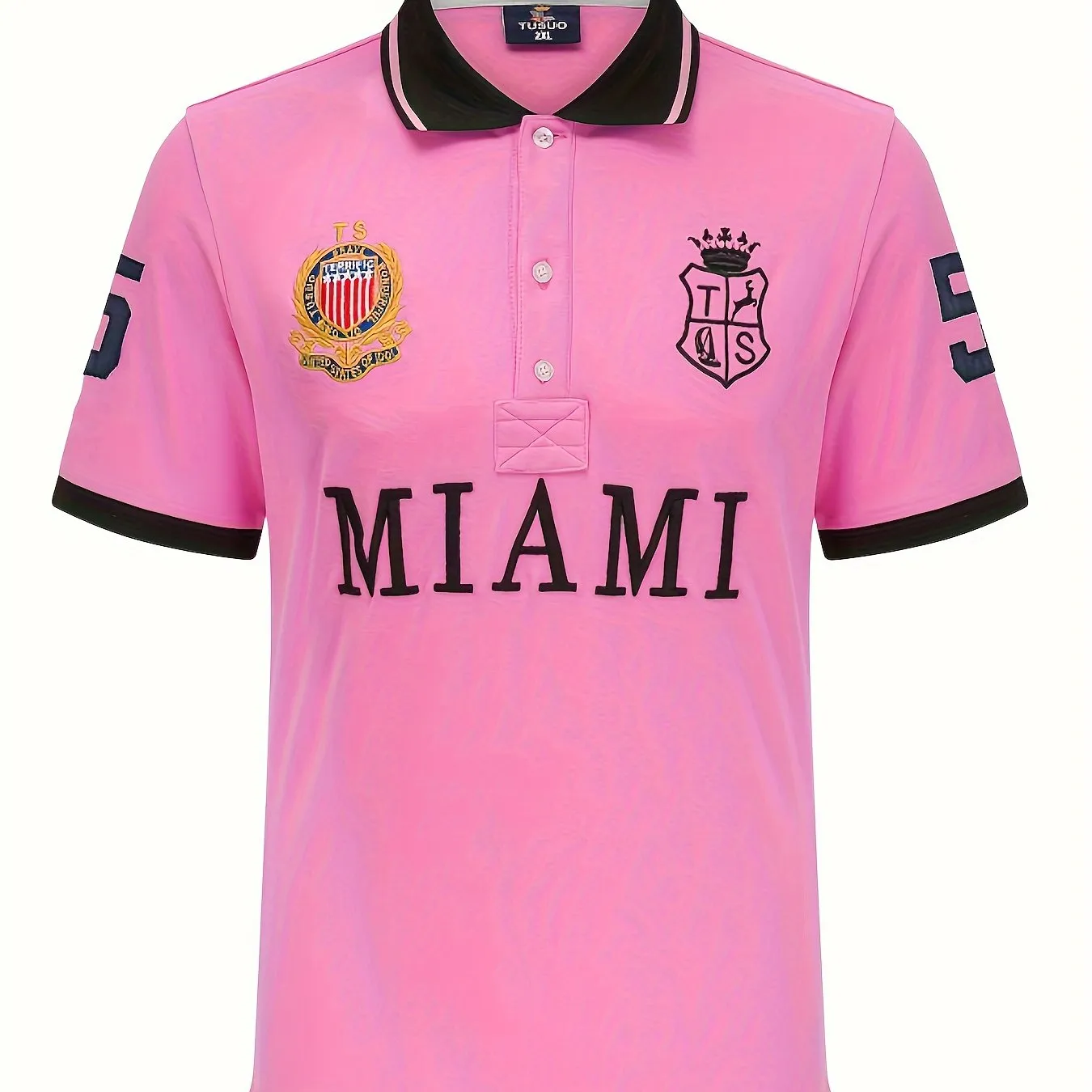 Plus Size Men's Alphabet Embroidery Polo Shirts, Casual Cotton Polo Shirts Tops For Big And Tall Guys Best Sellers Gifts