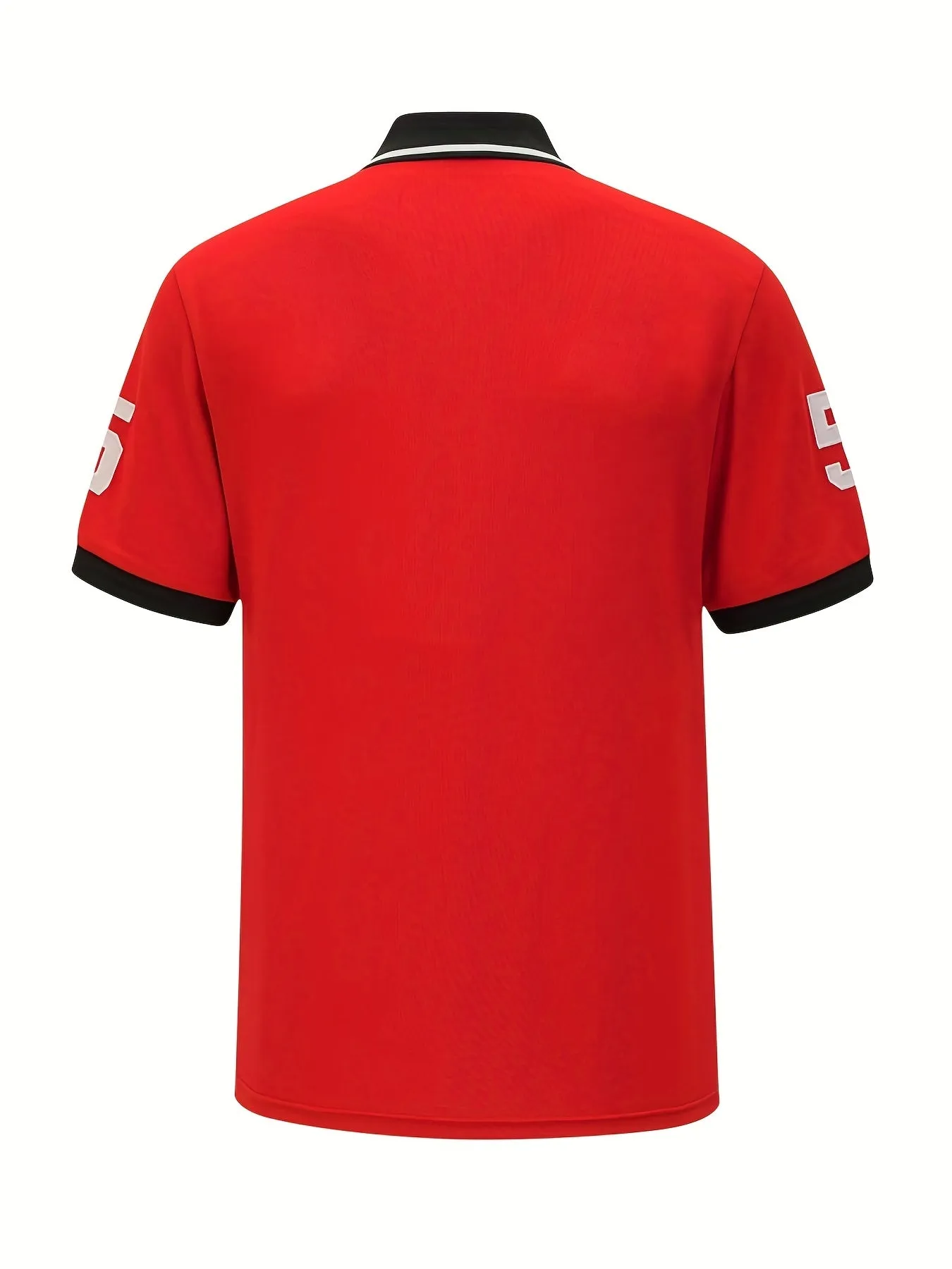 Plus Size Men's Alphabet Embroidery Polo Shirts, Casual Cotton Polo Shirts Tops For Big And Tall Guys Best Sellers Gifts