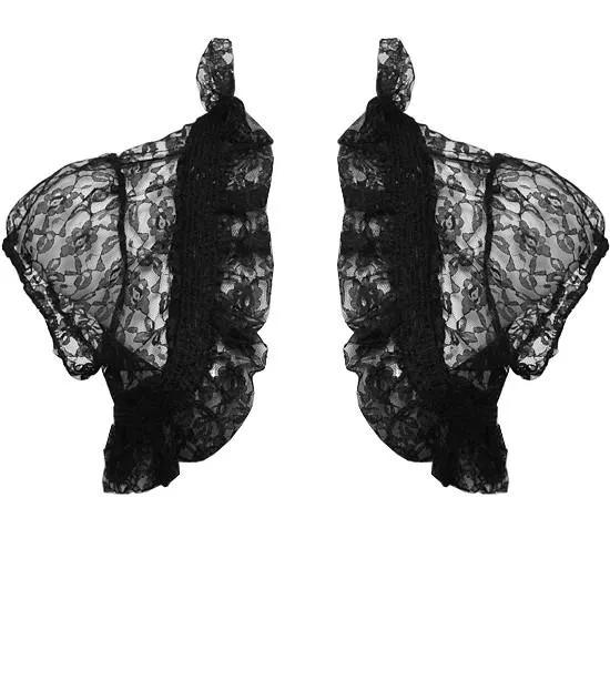 Plus Size Ruffled See Through Black Bolero