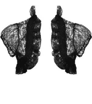 Plus Size Ruffled See Through Black Bolero
