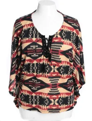 Plus Size Sexy Navajo Tan Poncho Top