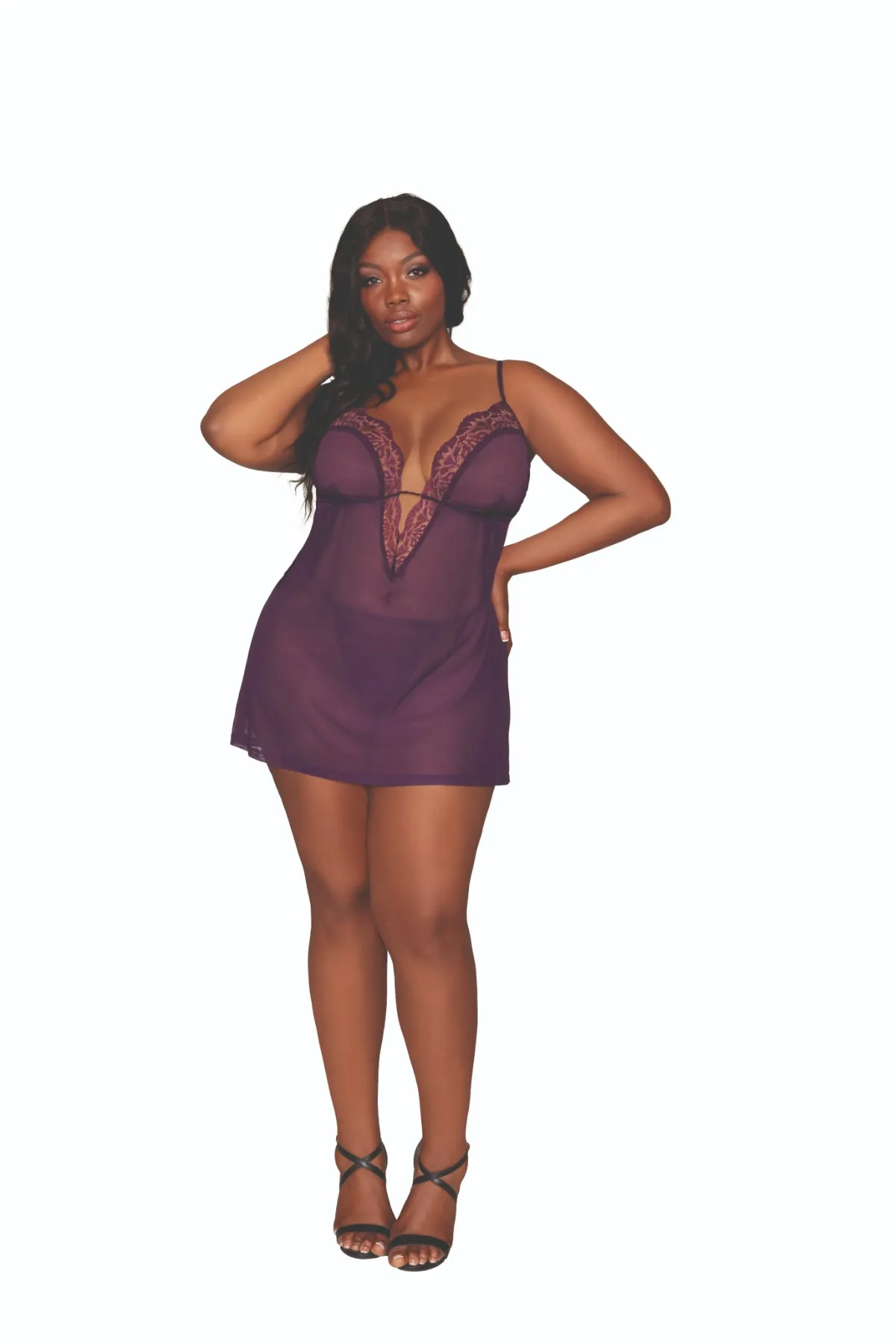 Plus Size Sheer Chemise and Robe Collection