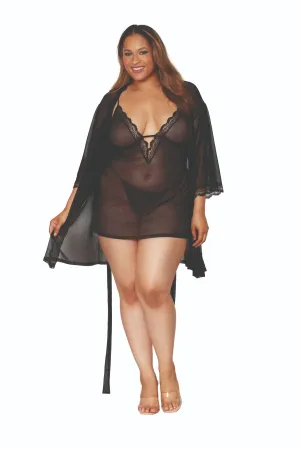 Plus Size Sheer Chemise and Robe Collection