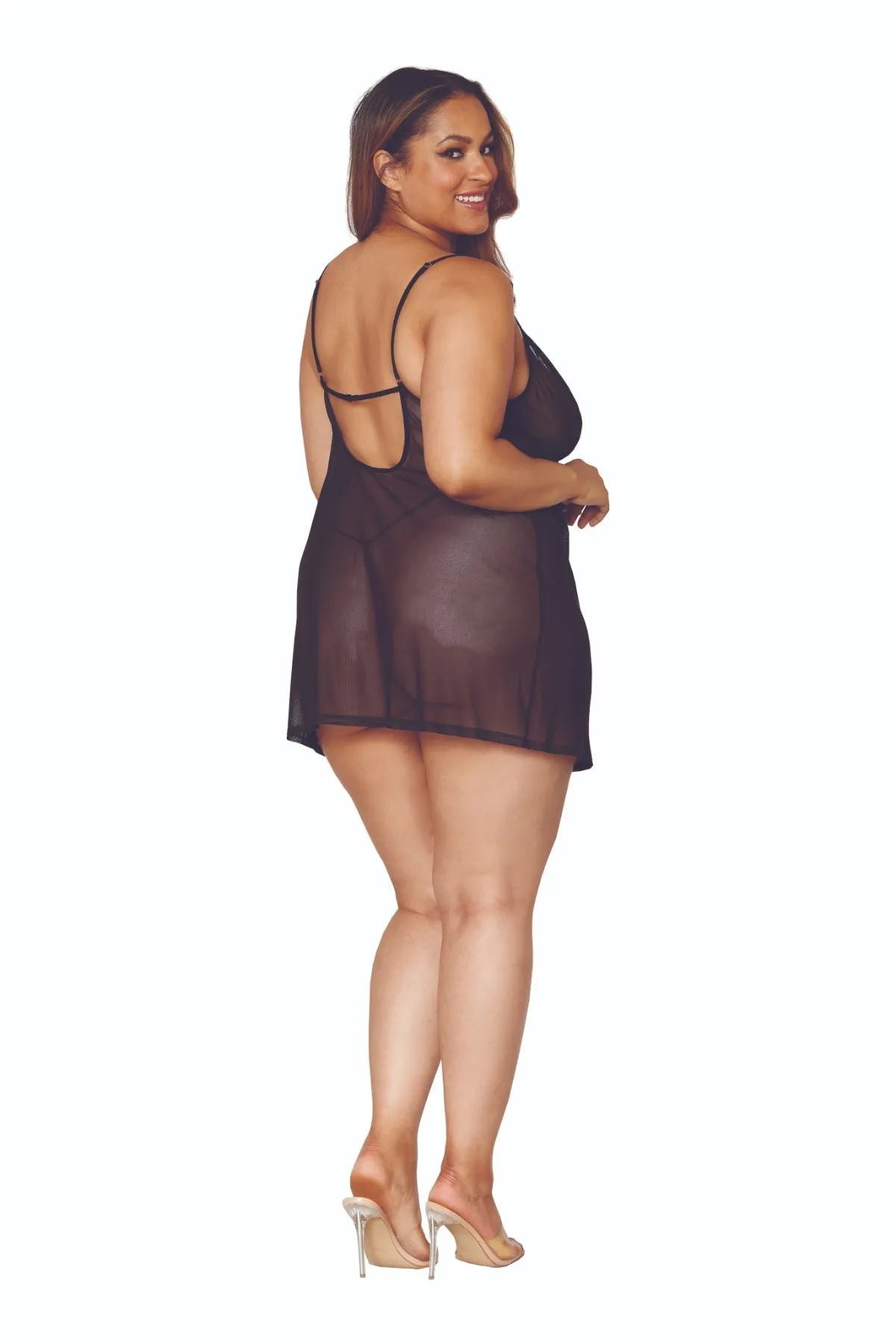 Plus Size Sheer Chemise and Robe Collection