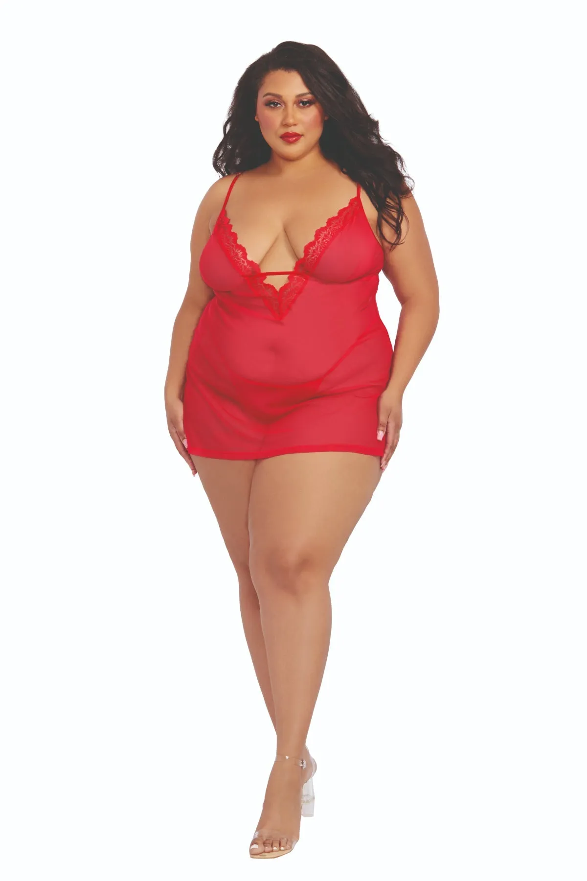 Plus Size Sheer Chemise and Robe Collection