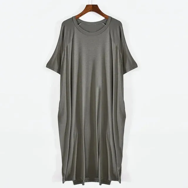 Plus Size Short Sleeve Long Dress Soft & Comfortable Casual Large Dress