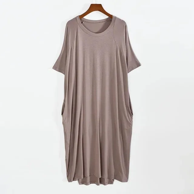 Plus Size Short Sleeve Long Dress Soft & Comfortable Casual Large Dress