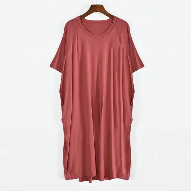Plus Size Short Sleeve Long Dress Soft & Comfortable Casual Large Dress