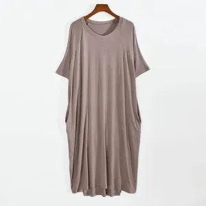 Plus Size Short Sleeve Long Dress Soft & Comfortable Casual Large Dress
