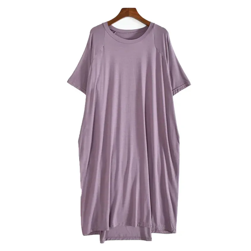 Plus Size Short Sleeve Long Dress Soft & Comfortable Casual Large Dress