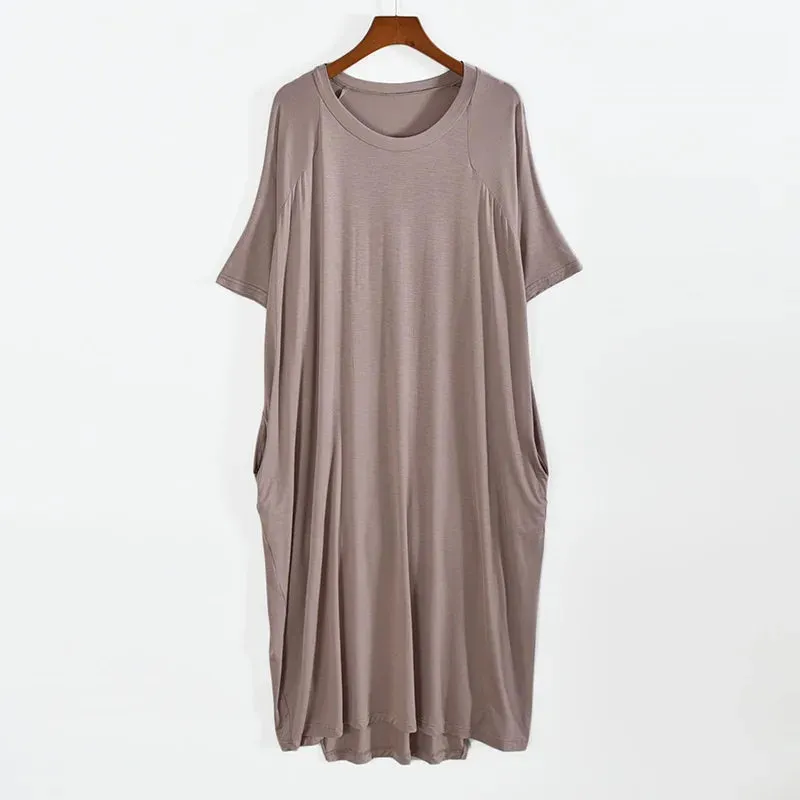Plus Size Short Sleeve Long Dress Soft & Comfortable Casual Large Dress