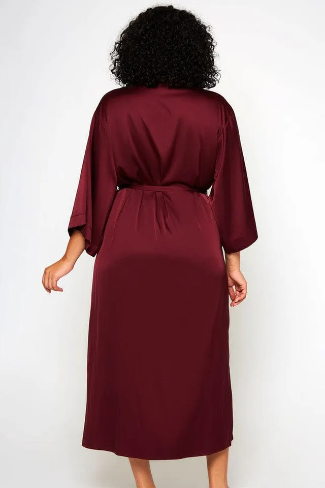 Plus Size Tania Robe- Burgundy