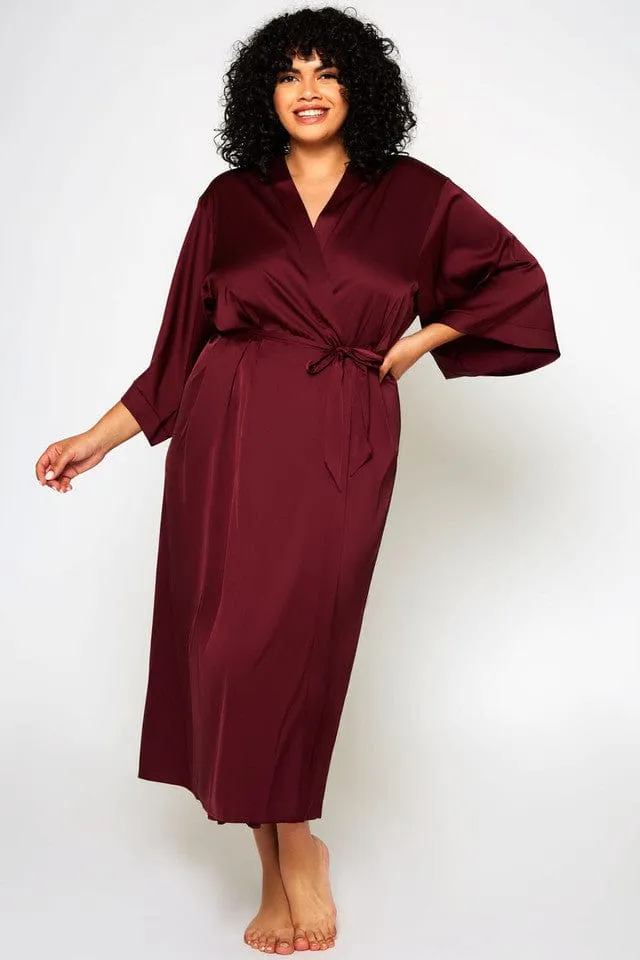 Plus Size Tania Robe- Burgundy