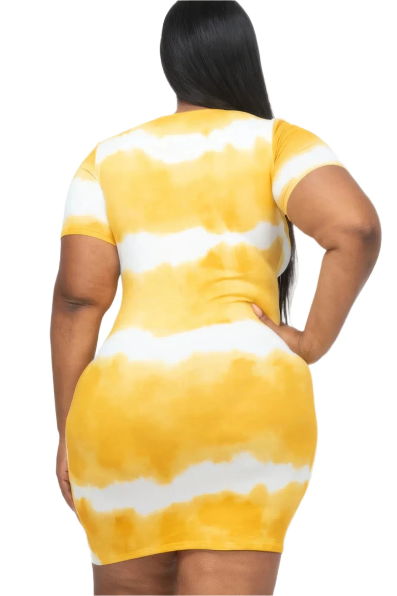 Plus Size Tie-dye Print Bodycon Dress