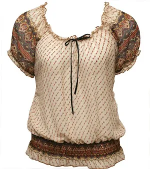 Plus Size Vintage Tan Blouse