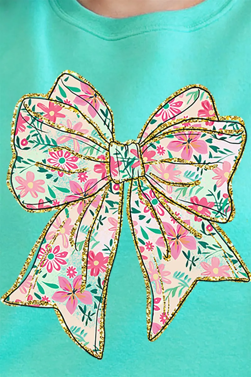 Preppy Blossom Bow Unisex NuBlend Crew Sweatshirt