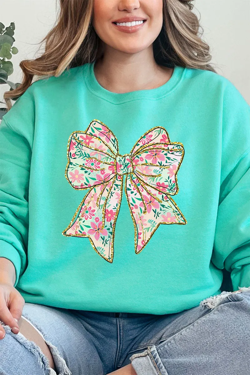 Preppy Blossom Bow Unisex NuBlend Crew Sweatshirt