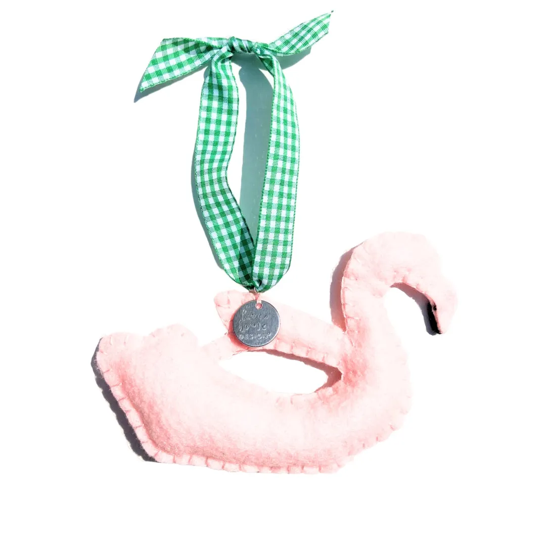 Preppy Flamingo Pool Float Ornament