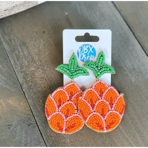 Preppy Pineapple Acorn Dangle Seed Beaded Earrings