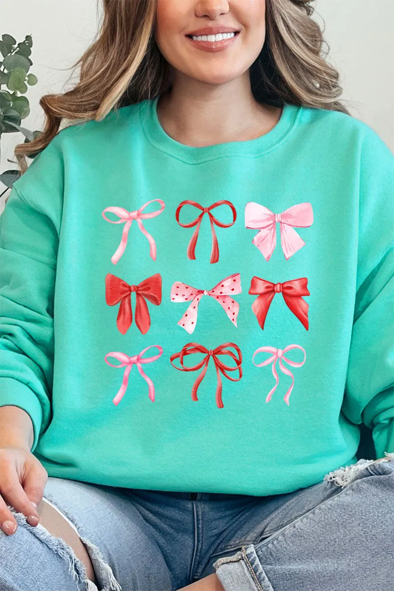 Preppy Valentine Bows Unisex NuBlend Crew Sweatshirt