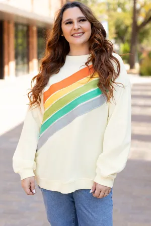 Rainbow Crew Neck Plus Size Sweatshirt