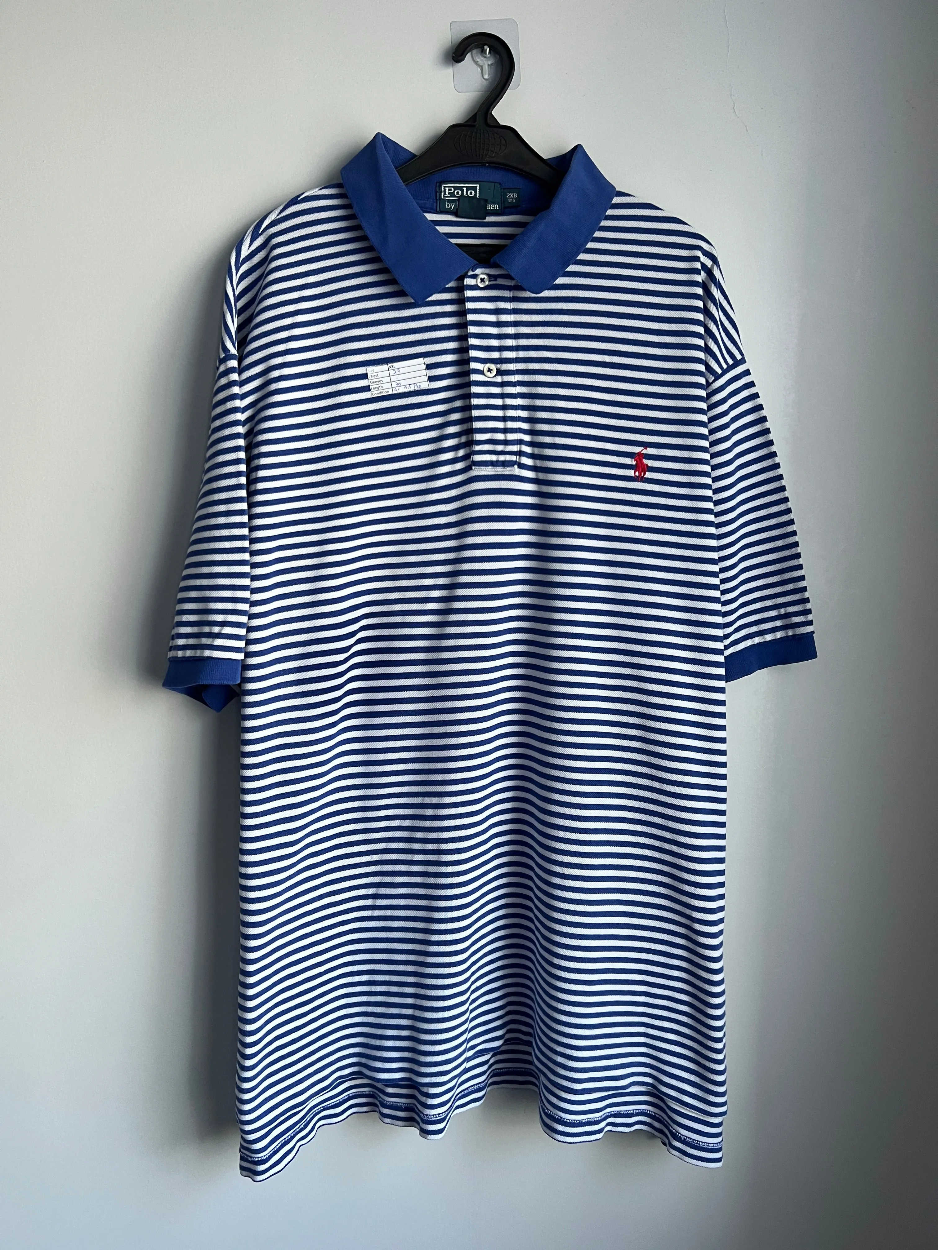 Ralph Lauren® Blue White vertical stripes Polo (Size: XXL)