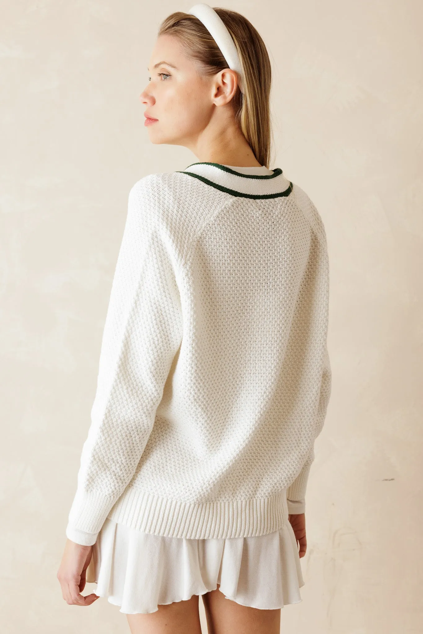 Rio Preppy Cotton Textured Cardigan