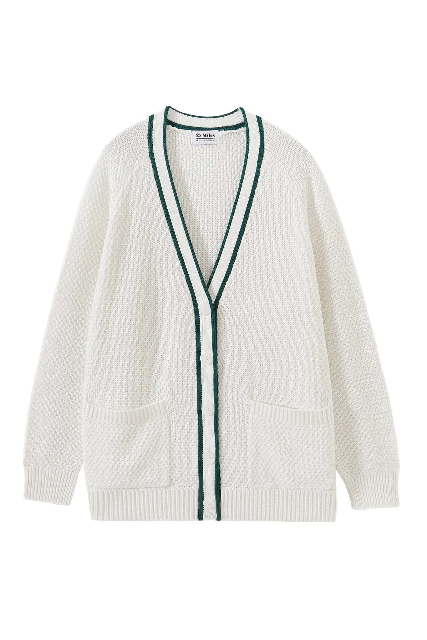 Rio Preppy Cotton Textured Cardigan