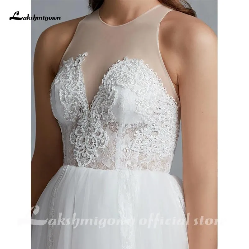 Roycebridal Glamorous Regular Straps Wedding Dresses Jewel Neck Court Train