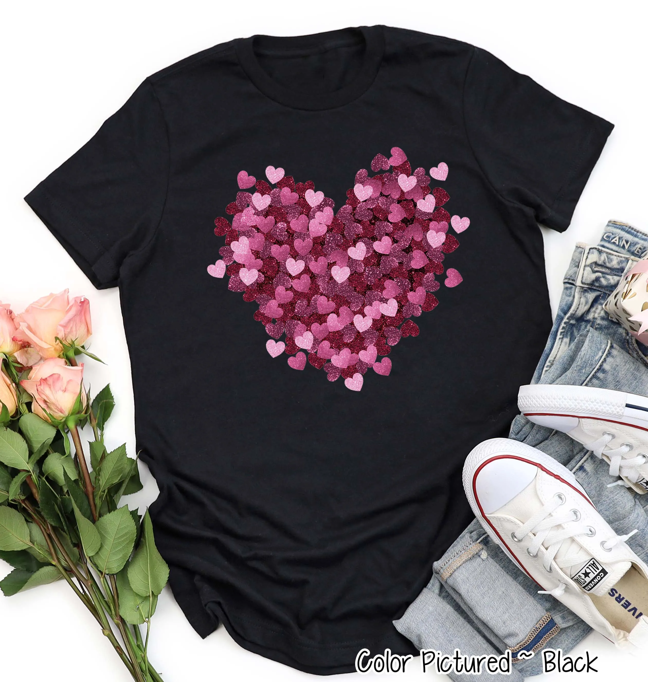 Scattered Heart Valentine Tee or Sweatshirt