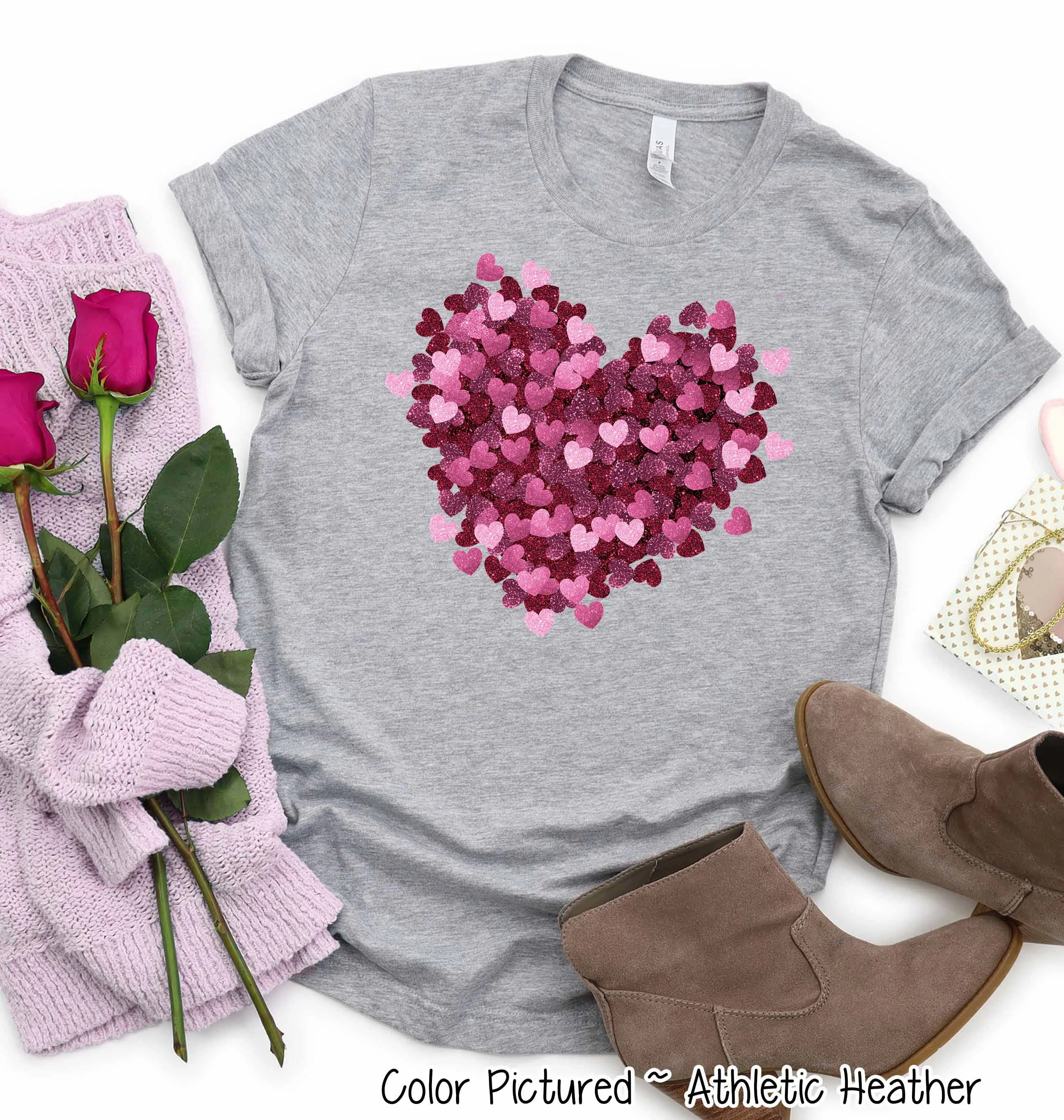 Scattered Heart Valentine Tee or Sweatshirt