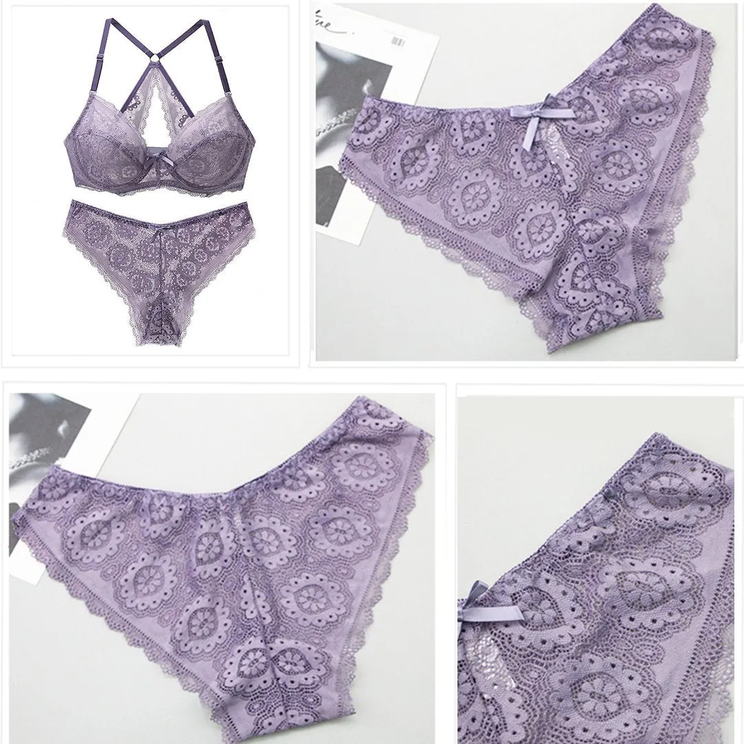 Sexy Lace Plus Size Breathable Push-Up Bra Set
