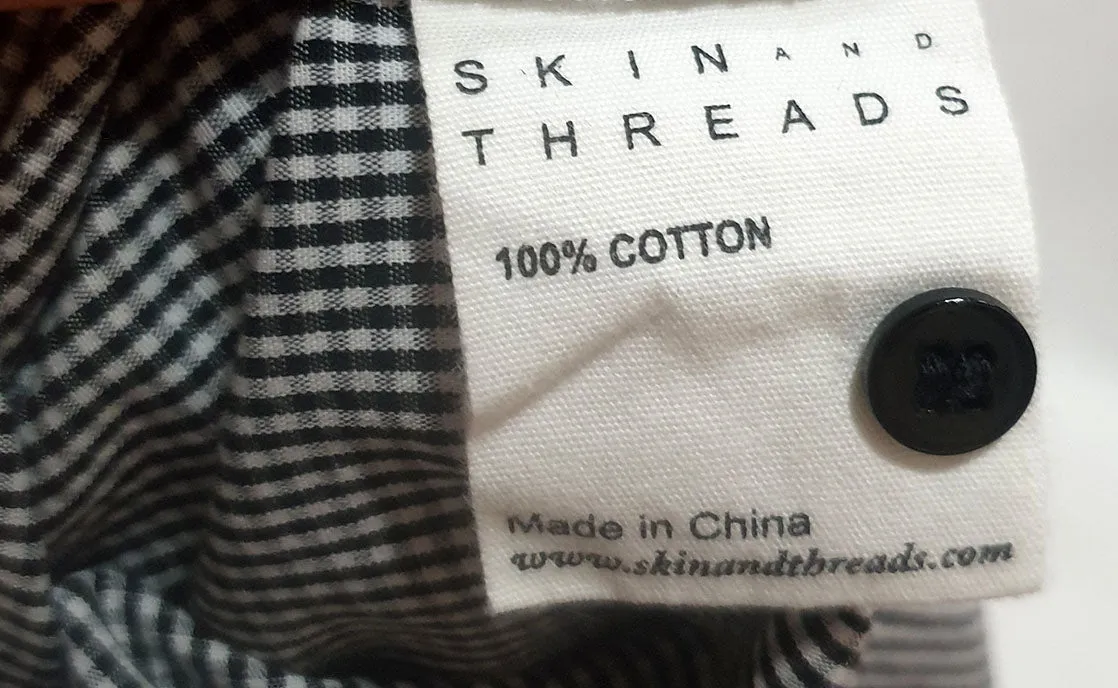 Skin & Threads black and white check dress size 10