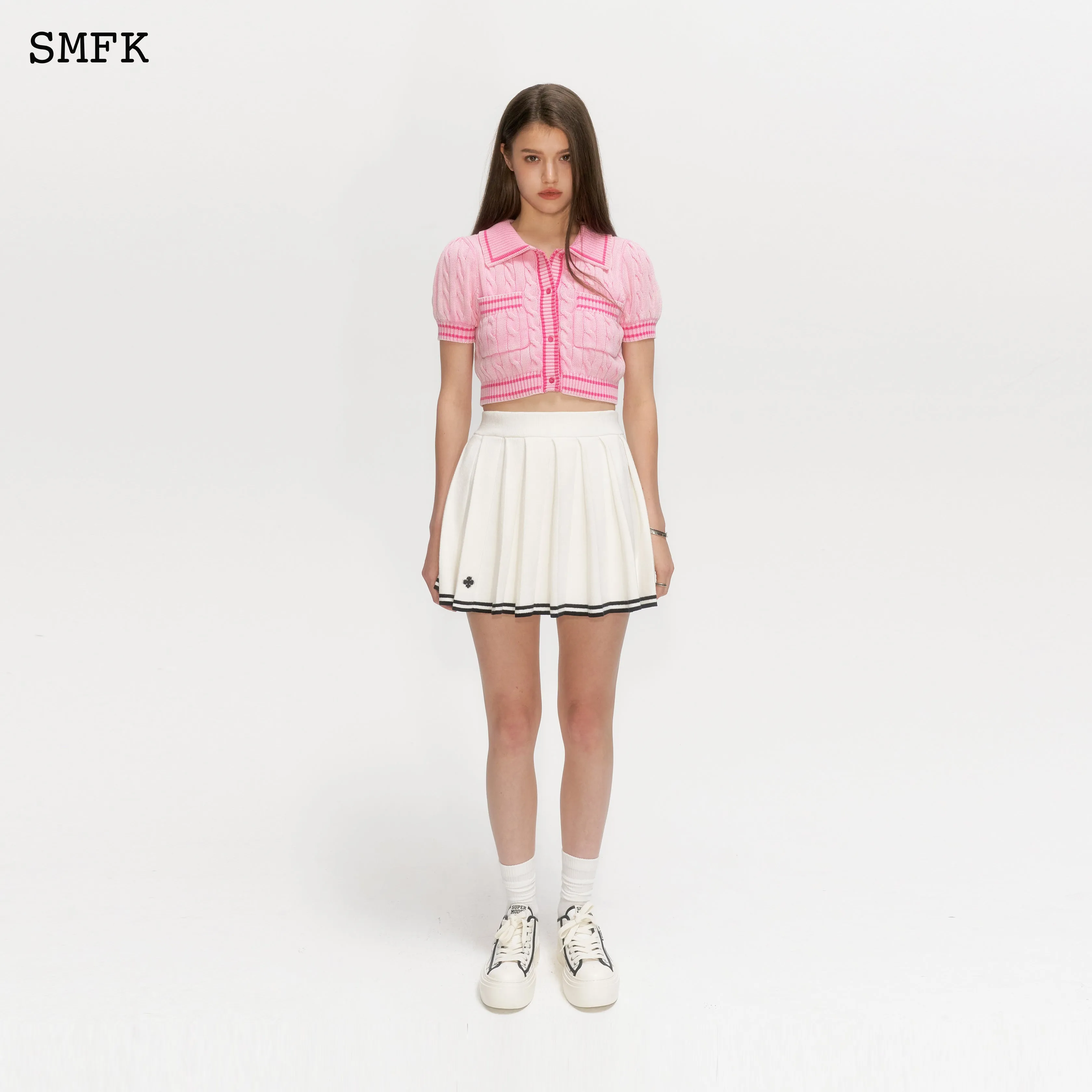 SMFK Campus Pink Checkered Polo