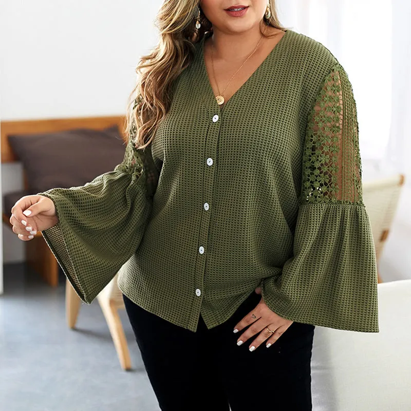 Solid Color Sweater Shirt Semperament Elegant Top