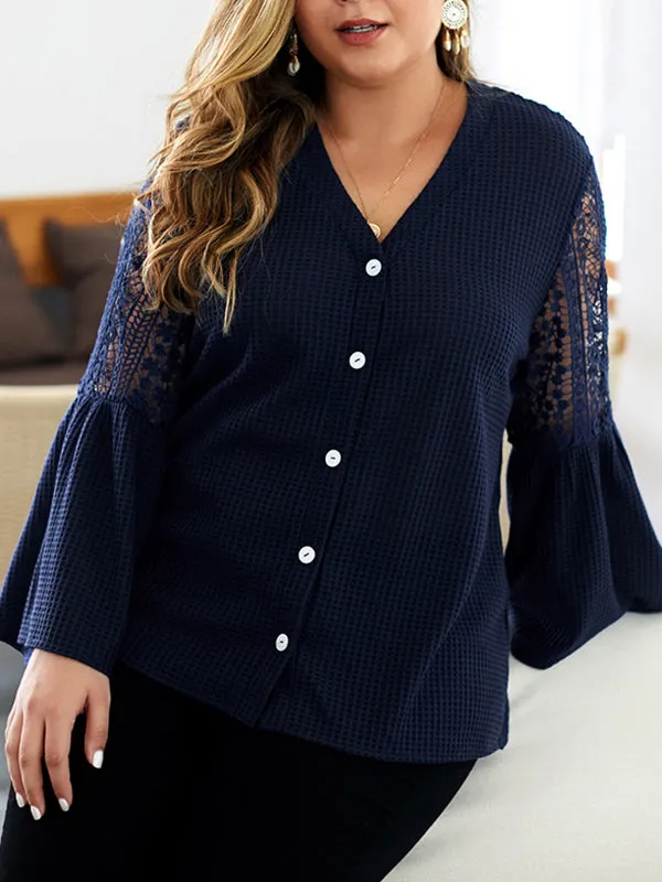 Solid Color Sweater Shirt Semperament Elegant Top
