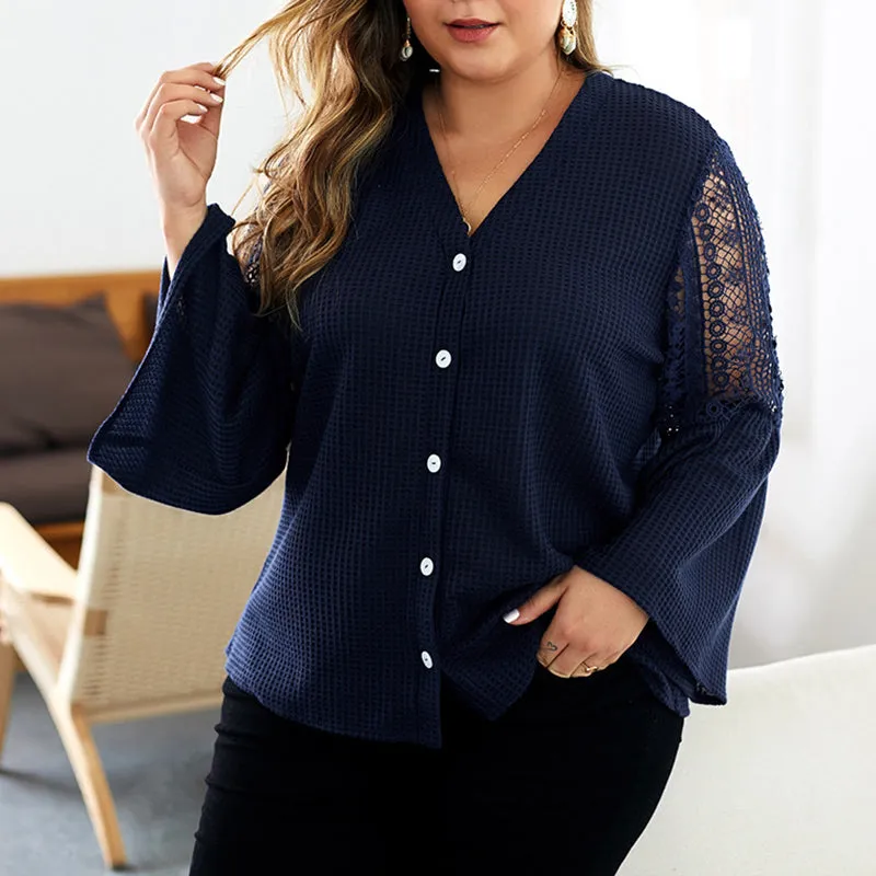 Solid Color Sweater Shirt Semperament Elegant Top
