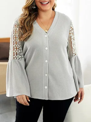 Solid Color Sweater Shirt Semperament Elegant Top