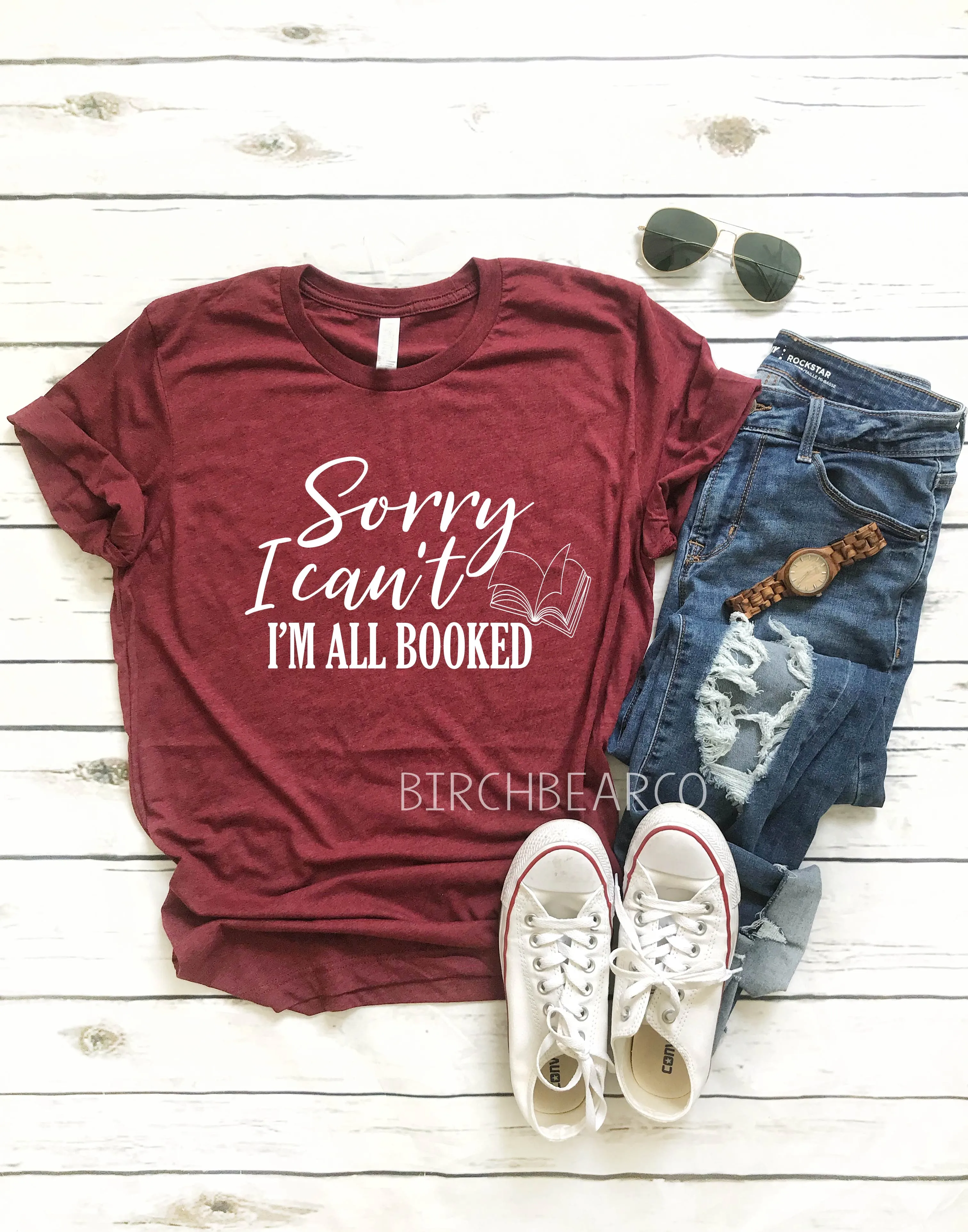 Sorry I Can't I'm All Booked  Shirt - The Book Was Better T Shirt - Book T Shirt - Reading T Shirt - Unisex Tri-Blend T-Shirt