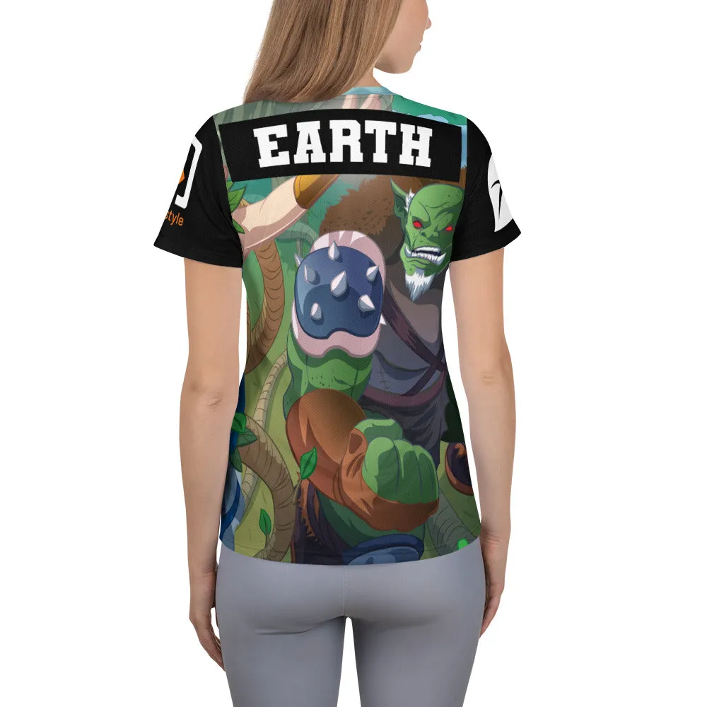 Splinterlands: Earth Team Unleashed All-Over Print Women's Athletic T-shirt