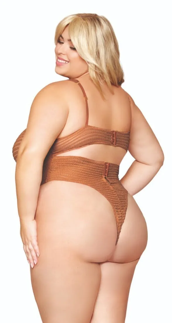 Stretch Knit Plus Size Novelty Teddy