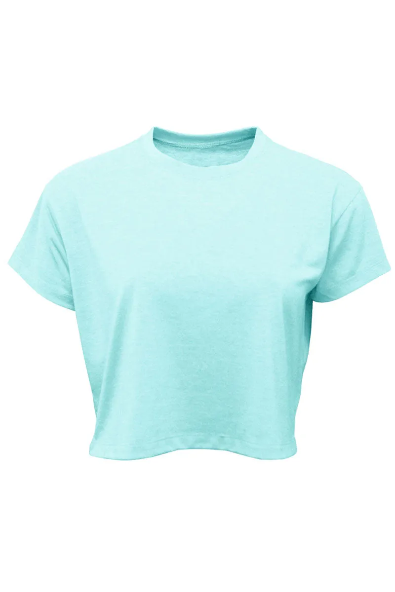 Strike Distressed Jesus Women's Soft-Tek Blend Crop T-Shirt