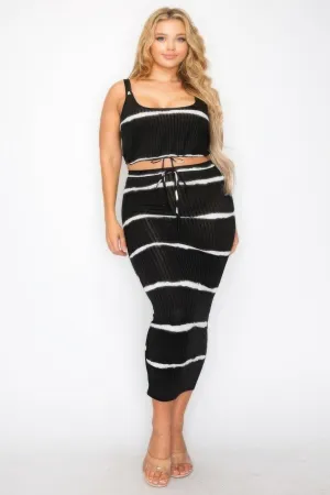 Tie Dye Stripe Skirt set