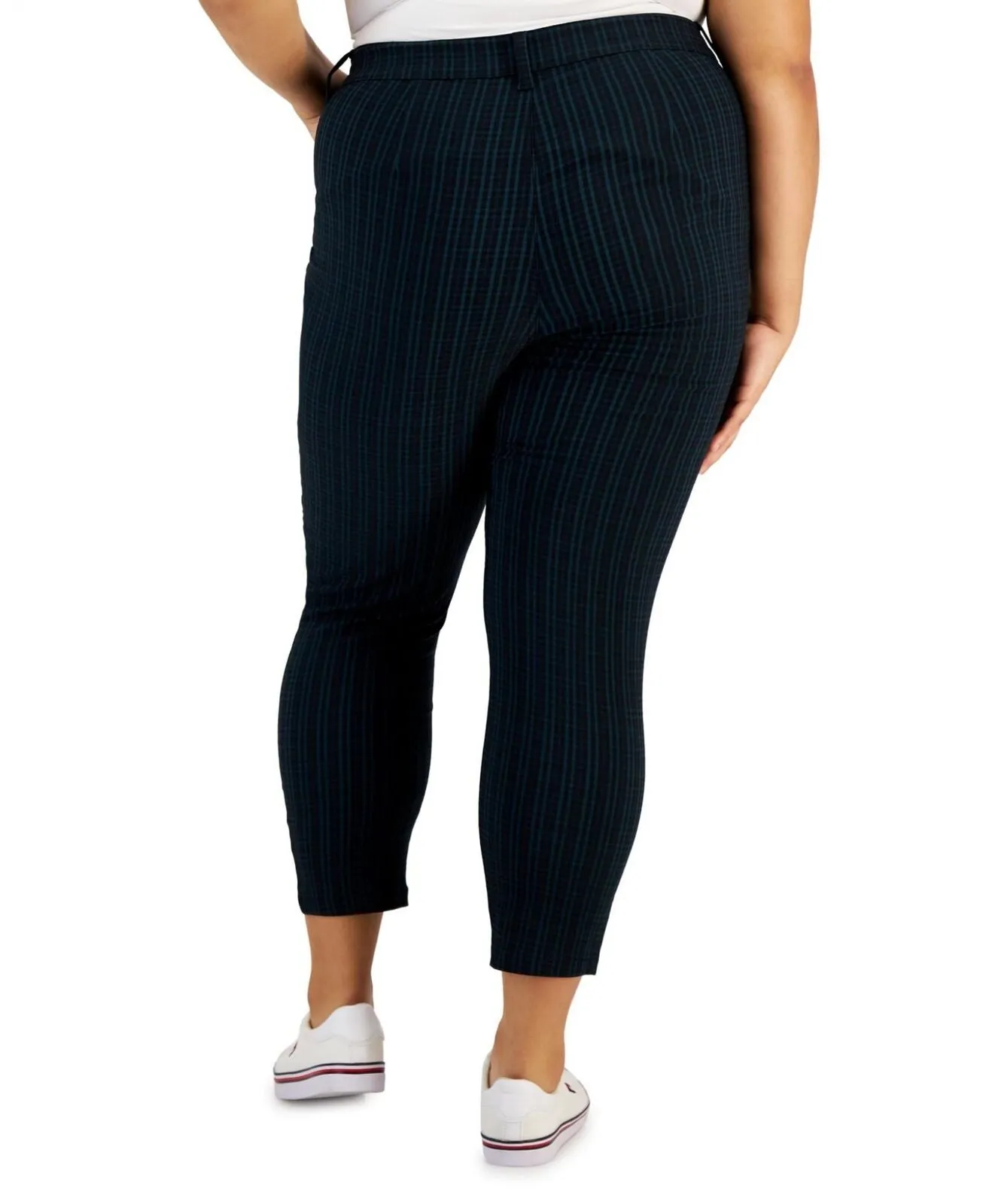Tommy Hilfiger Womens Plus Plaid Cropped Ankle Pants W2XKG551