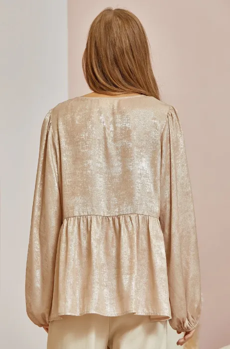 Tristan Shimmer Babydoll Top