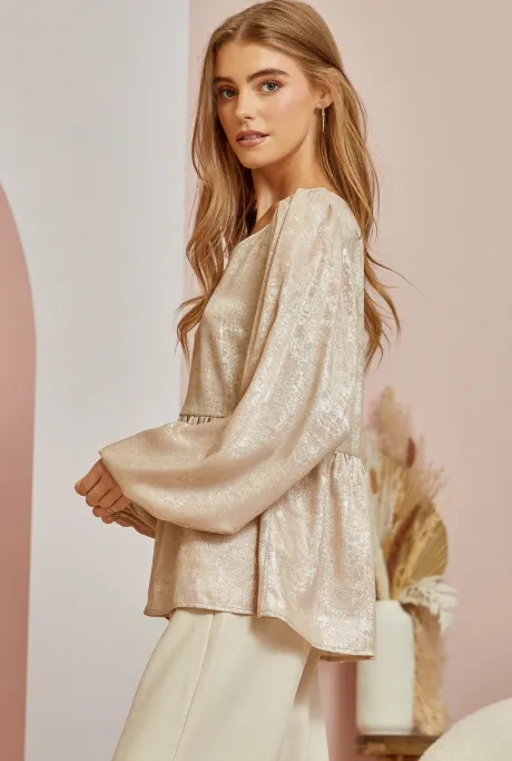 Tristan Shimmer Babydoll Top
