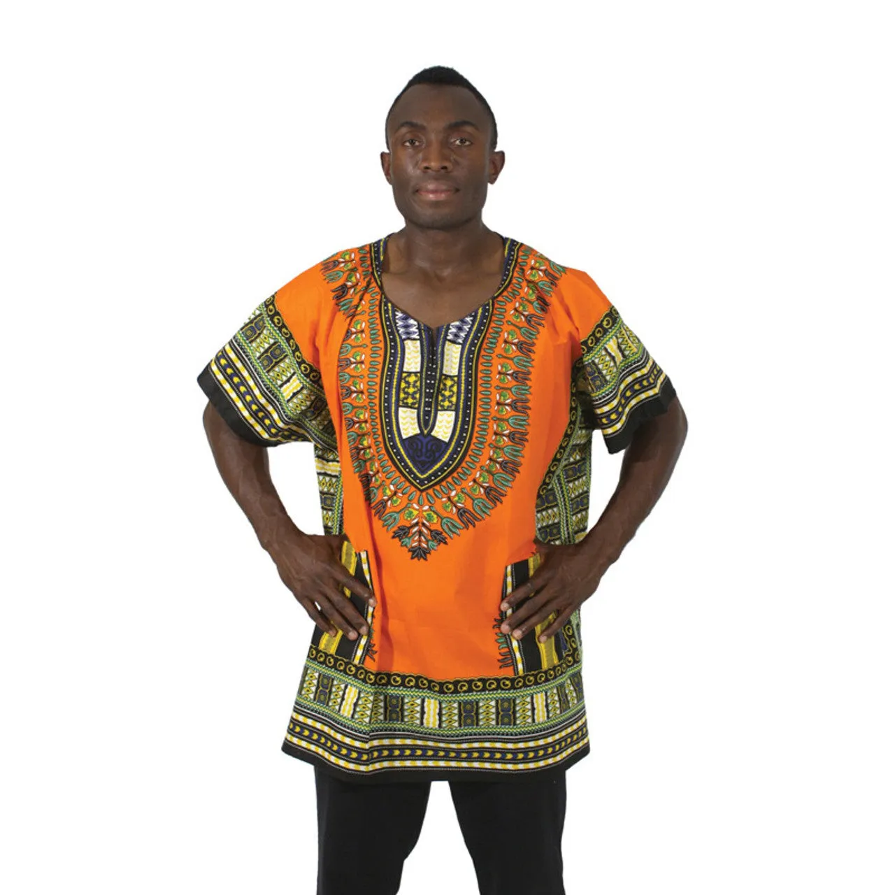 Vibrant African Dashiki with Front Pockets – Bold, Comfortable & Stylish (XL-6X)