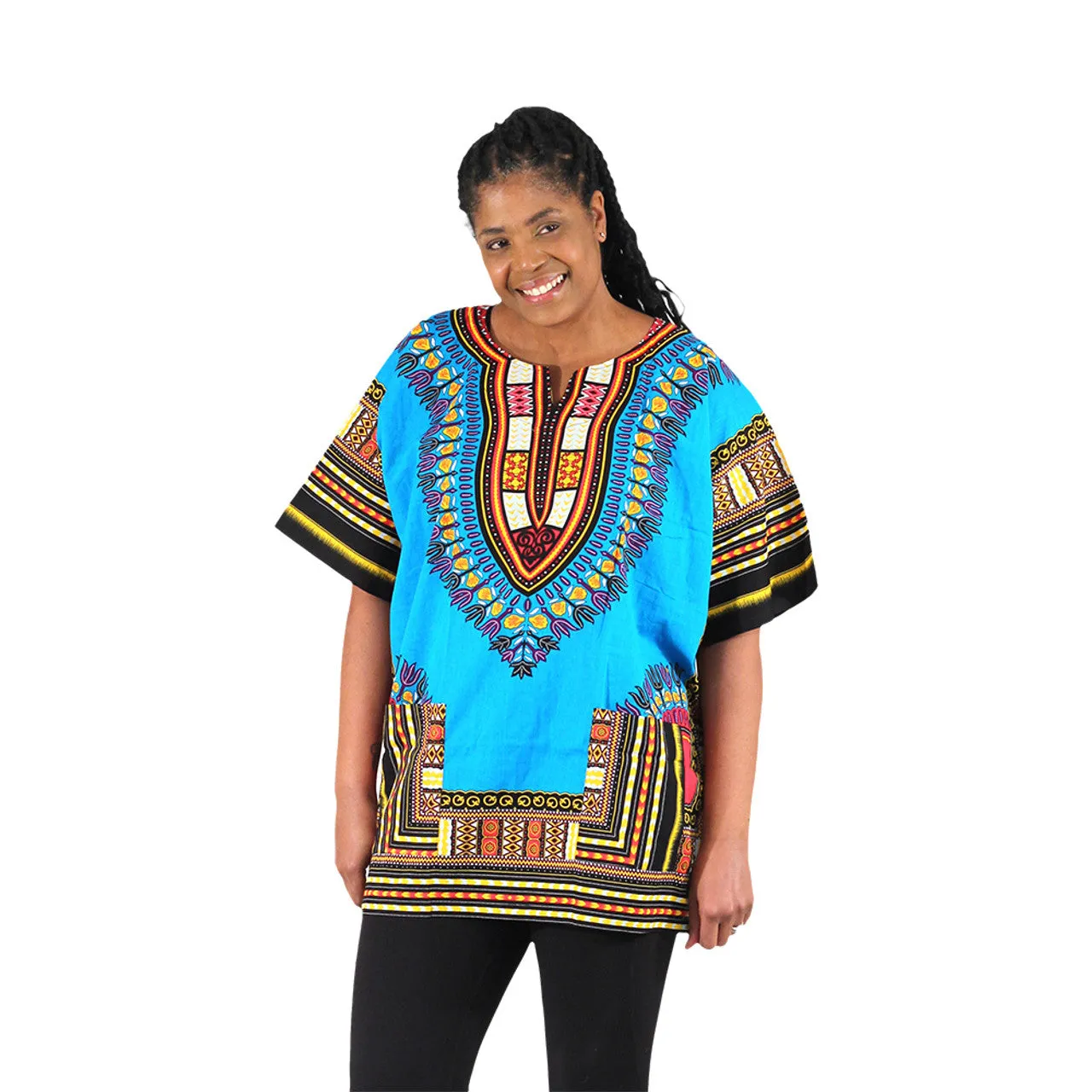 Vibrant African Dashiki with Front Pockets – Bold, Comfortable & Stylish (XL-6X)