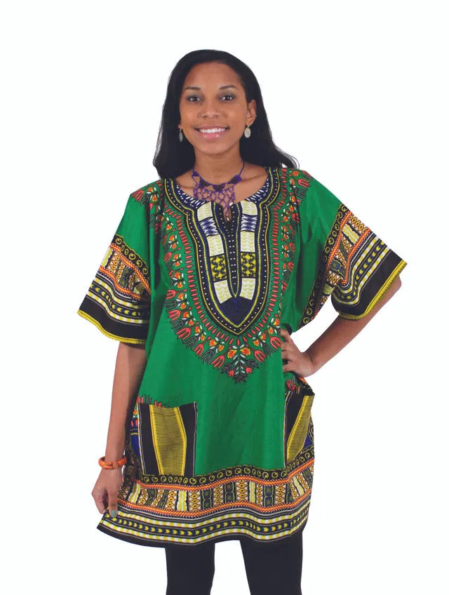 Vibrant African Dashiki with Front Pockets – Bold, Comfortable & Stylish (XL-6X)