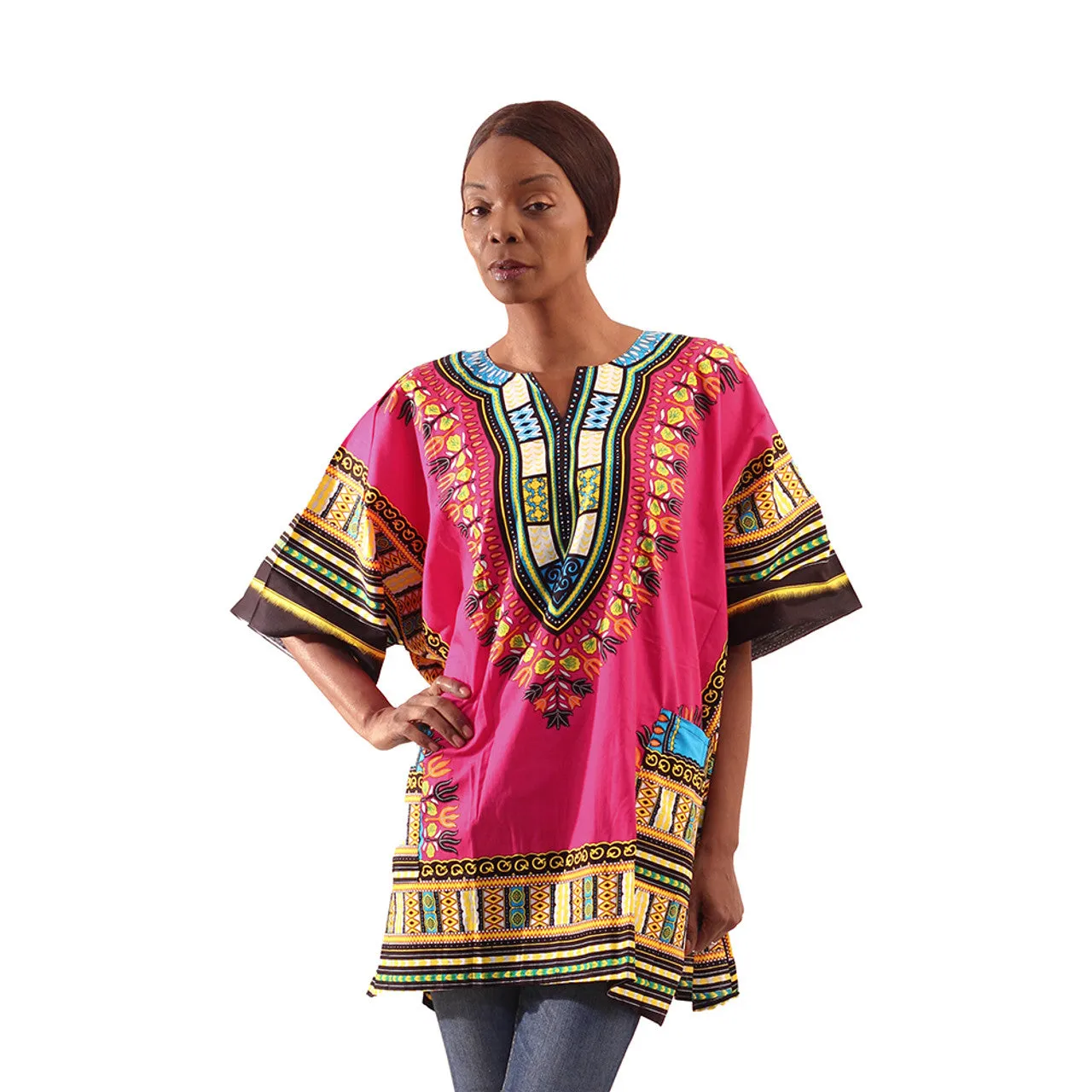 Vibrant African Dashiki with Front Pockets – Bold, Comfortable & Stylish (XL-6X)